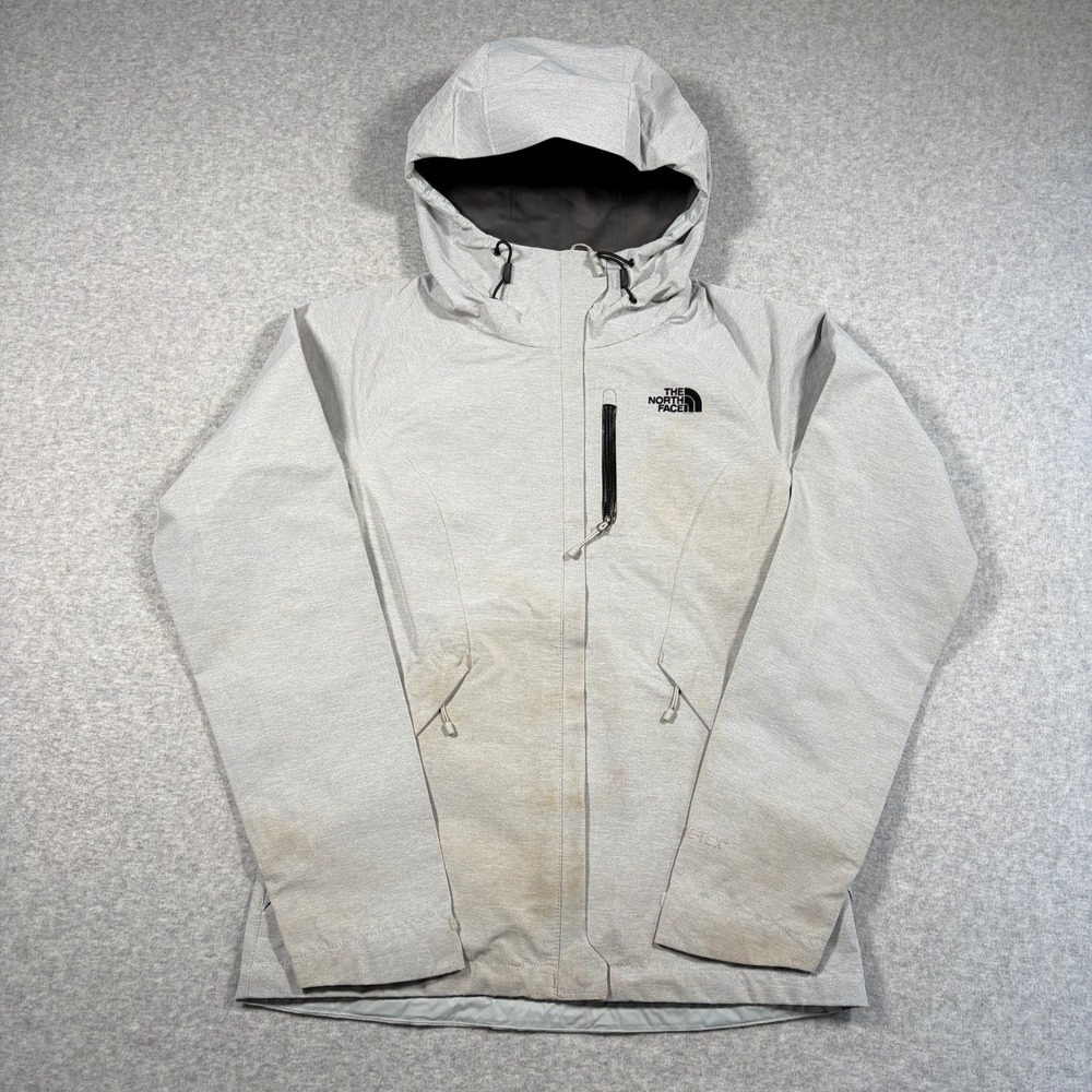 The North Face Dryzzle Gore-Tex Rain Jacket Women Small Gray Hooded NF00CUR7